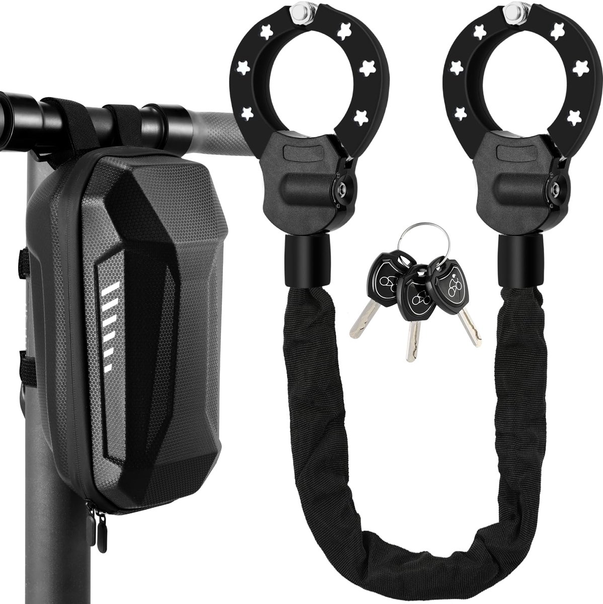 E-scooter Slot - Handboeienslot - Fietsslot Diefstalbestendig met Sleutel 93cm met Waterdichte Tas 3L voor E-scooters Fietsen E-bikes Motoren Kinderwagens