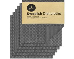 AMFUN 6 stuks herbruikbare reinigingsdoeken, wasbare Zweedse vaatdoek, vaatdoeken voor elk oppervlak, keuken, tellers - ShopVlot