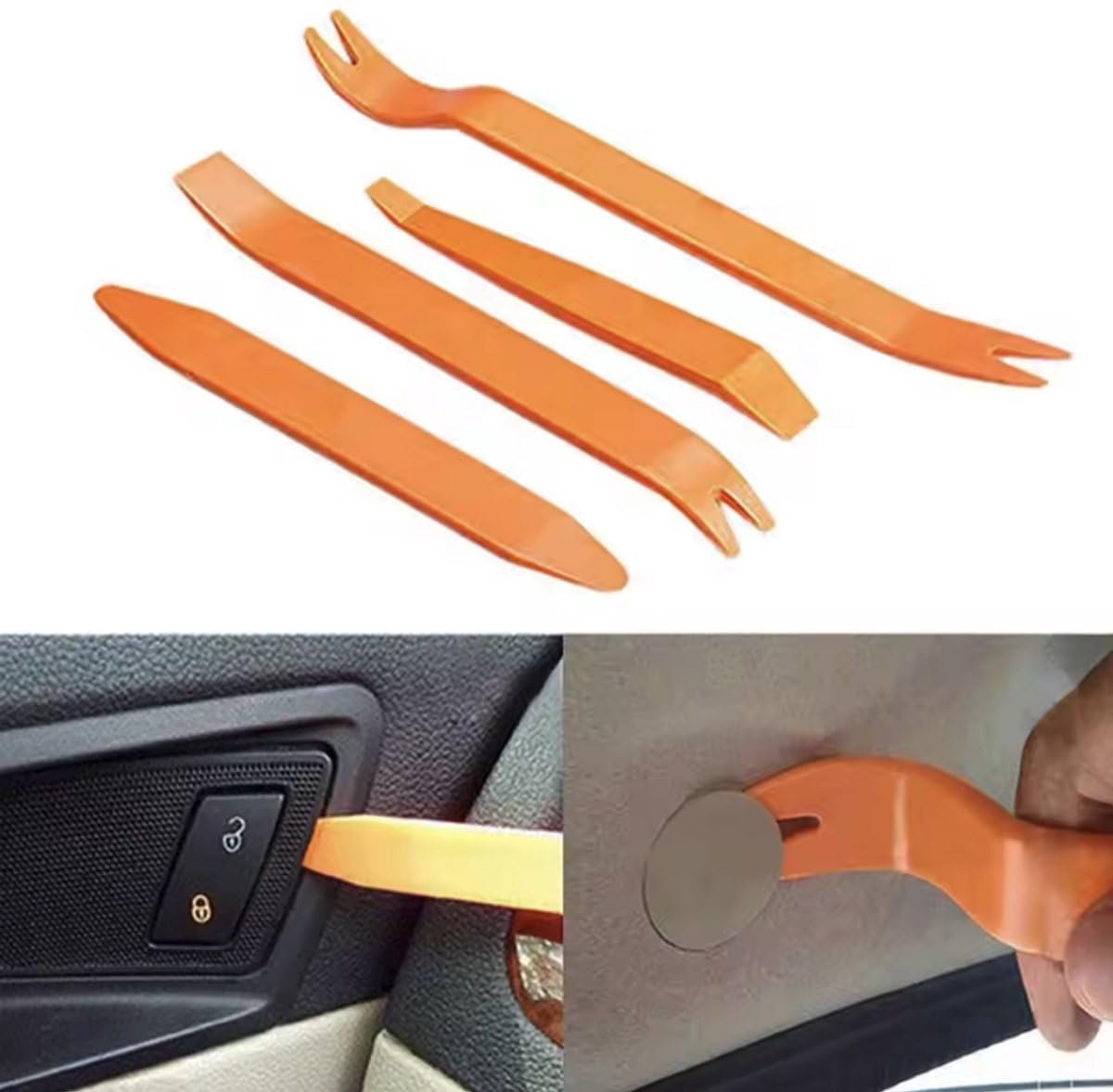 Okado Auto Trim Removal Tool Set 4-delig – Deurpaneel & Radio – Oranje
