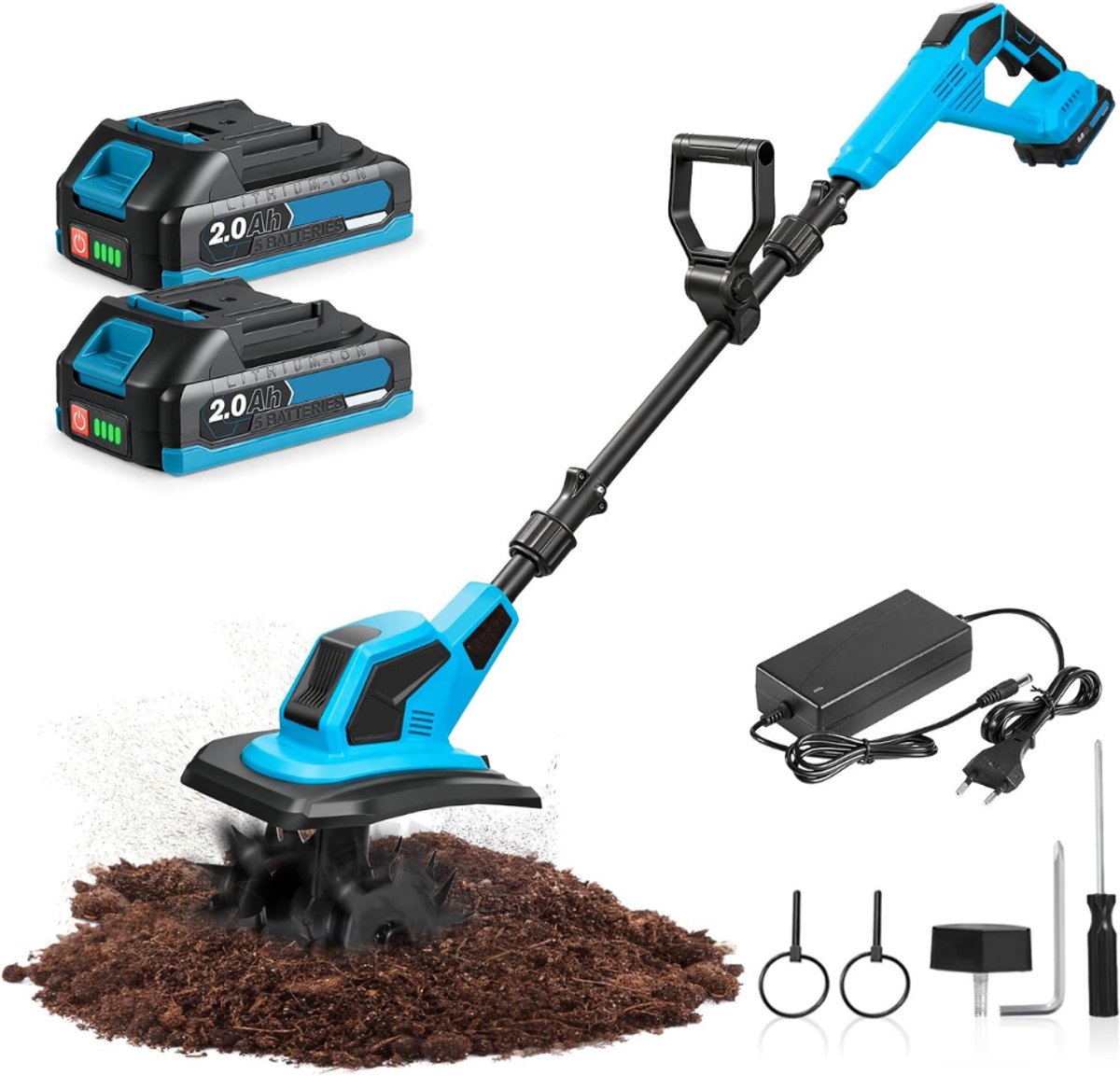 DYVNS® Tuinfrees Elektrisch - Grondfrees - Op accu