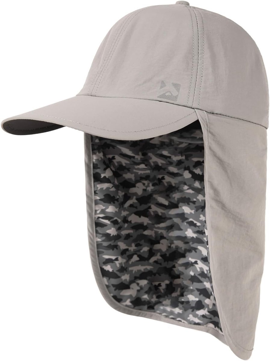 UV50+ Waterdichte Nekklep Honkbal Zonnepet - Grijze Viscamouflage - L-XL - Verstelbare Pet met Opvouwbare Nekflap - Voor Buitenactiviteiten
