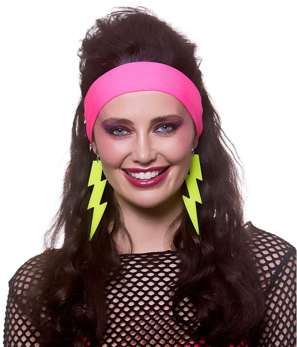 Neon gele oorbellen jaren-80