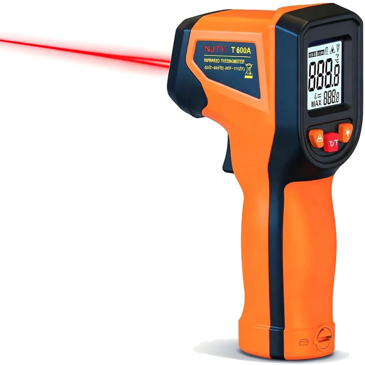 Contactloze Infraroodthermometer - Zwart - Temperatuurbereik -50~600℃ - Digitale Temperatuurmeter voor Koken en Industrie