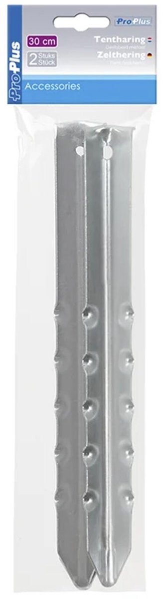 2x Stuks grondpennen/tentharingen metaal 30 cm - Kampeer artikelen voor tent of windscherm van Benson — afbeelding 2