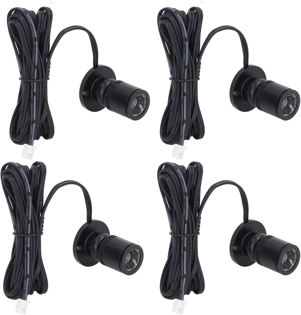Dimbare Mini Spotlights - Zwart - Wit Licht 6000K - USB 5V LED Accentverlichting - Voor Vitrinekasten en Sieraden