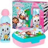 Gabby`s Dollhouse Broodtrommel en Drinkfles - Schoolset - Lunchset - Lunchtrommel en drinkfles/drinkbeker/bidon - Gabby`s Poppenhuis