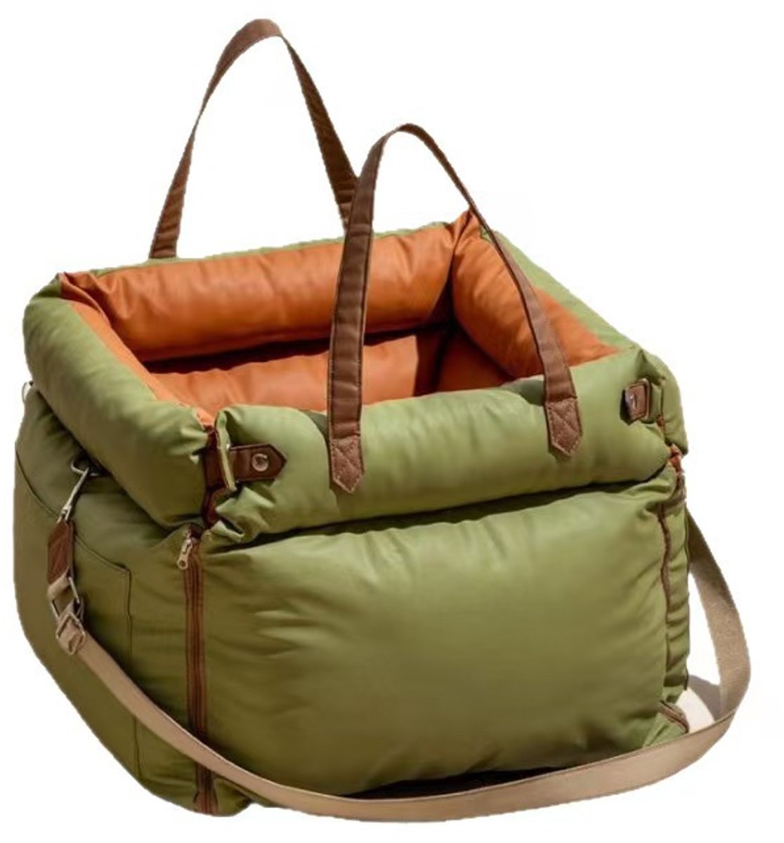 Autostoel voor dieren-Luxe hondenautostoel‑voor kleine en middelgrote honden‑maximaal 35 lbs‑groen‑autoreis accessoire