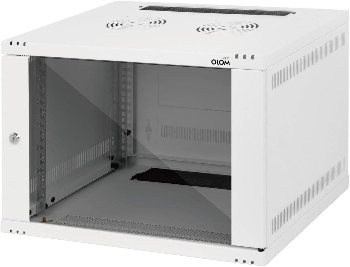 Serverkast Wandmontage - Netwerkkast Rack - Apparatuur Beveiligen - Afsluitbare Glazen Deur - 7U 400mm - Wit