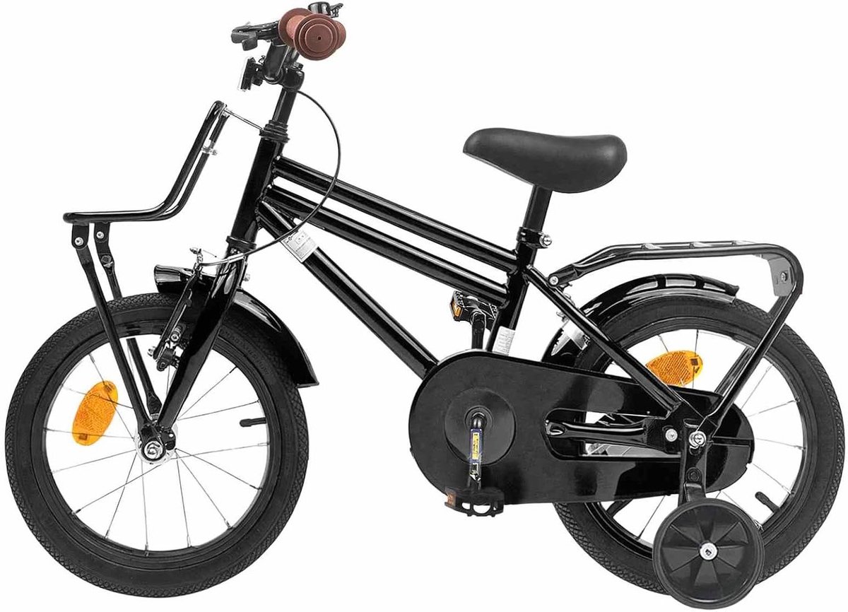 Kinderfiets sfiets sfiets Buiten Spelen Stevig Stalen Frame 16 Inch Zwart