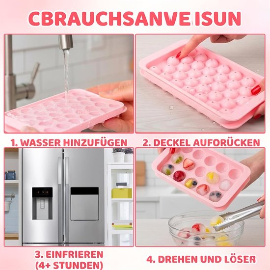 Set van 2 Mini IJsvormpjes en IJsklontjes Tang voor Cocktails en Dranken — afbeelding 2