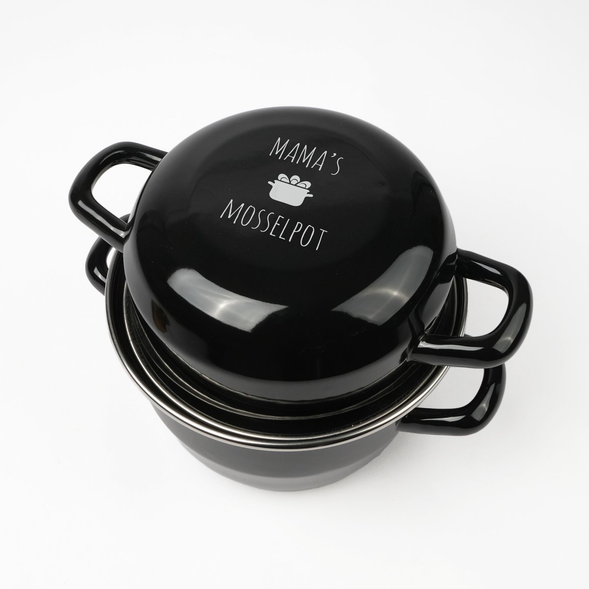Mosselpan - Mosselpot 2 kg - MAMA'S MOSSELPOT - Mosselpot met gravering - Mosselpot - Cadeau keuken
