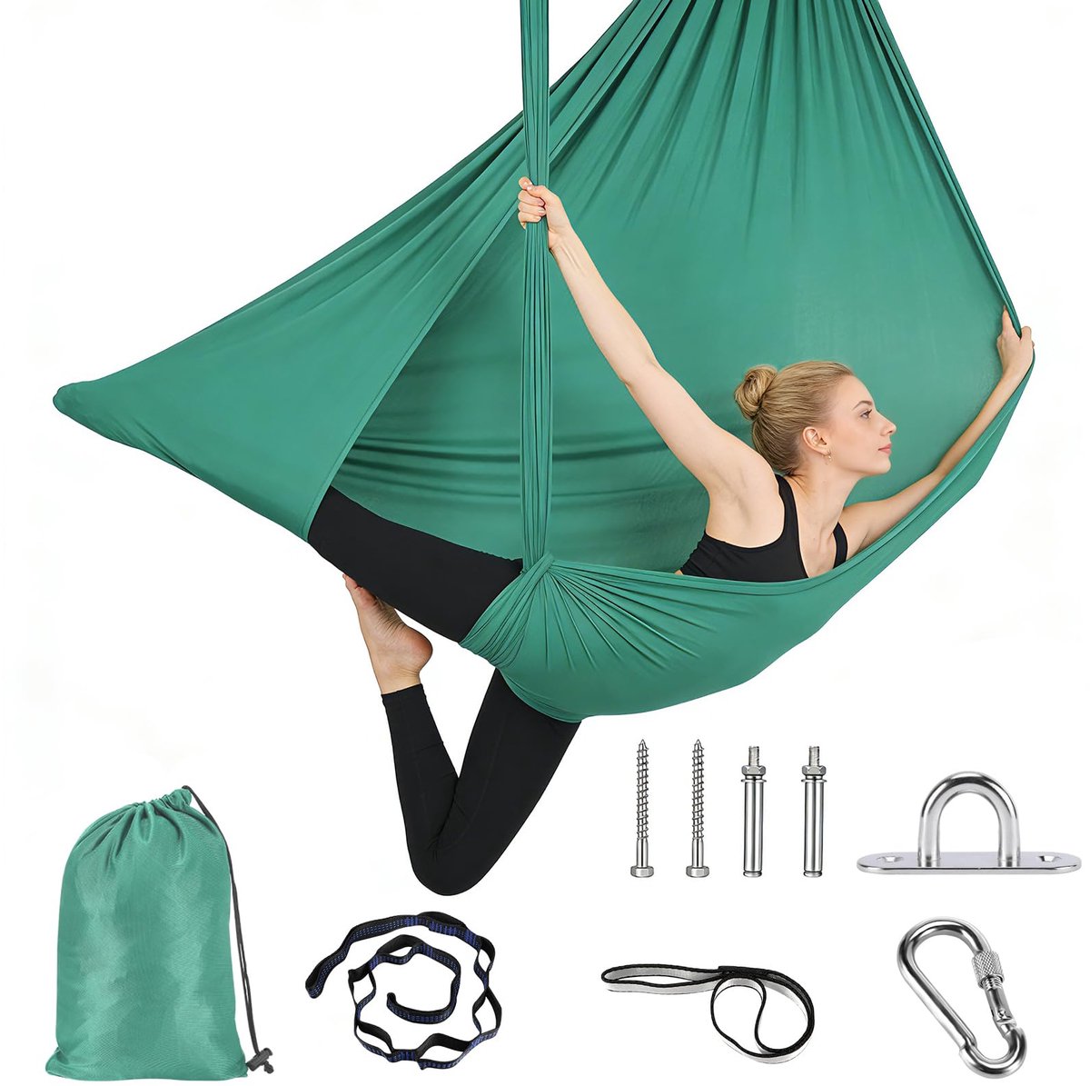 Famanu – Hangmat voor buiten, 150 x 340 cm, max. 250 kg, ademend en sneldrogend, ideaal voor camping, tuin of reizen, inclusief installatiehardware