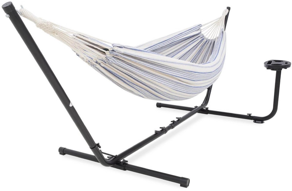 Famanu – Hangmat met standaard en tafel voor tuin en camping, comfortabel en praktisch, ideaal voor ontspanning