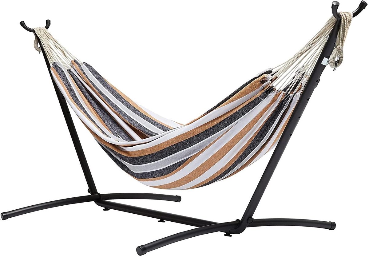 Famanu – Hangmat met standaard, stof, meerdere kleuren, 117 x 300 x 100 cm, perfect voor ontspanning
