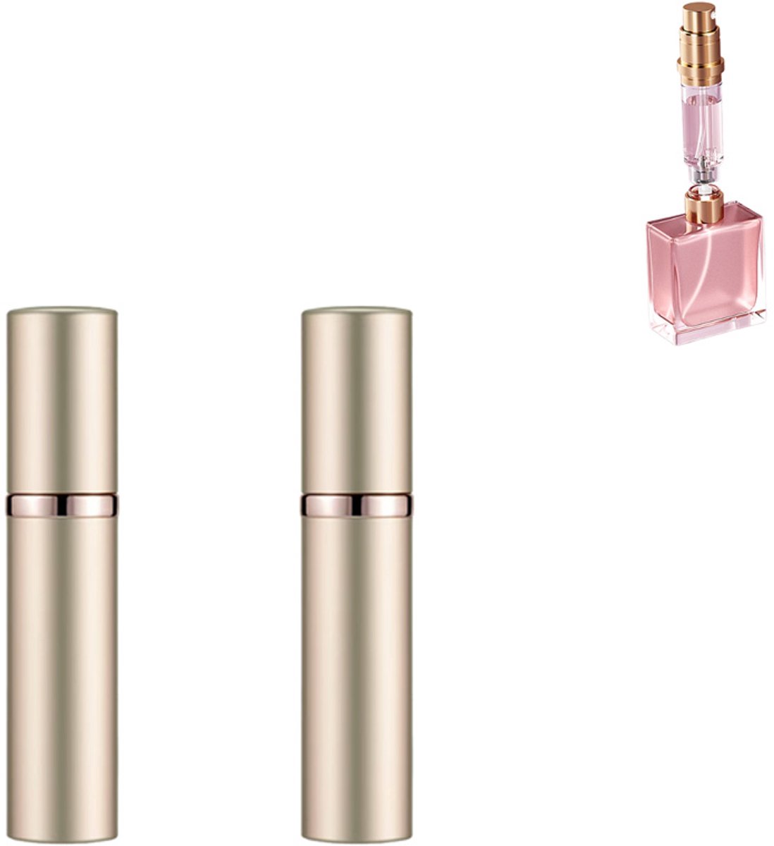 parfumflesjes- Mini parfumflesjes- parfumflesje navulbaar-parfum verstuiver-parfum verstuiver navulbaar-parfum verstuiver 5 ml-Parfumverstuive-Navulbare Parfumfles- Reisfles-Parfumverstuiver-Reisparfumhouder -Voor reizen, uitgaan-Champagne