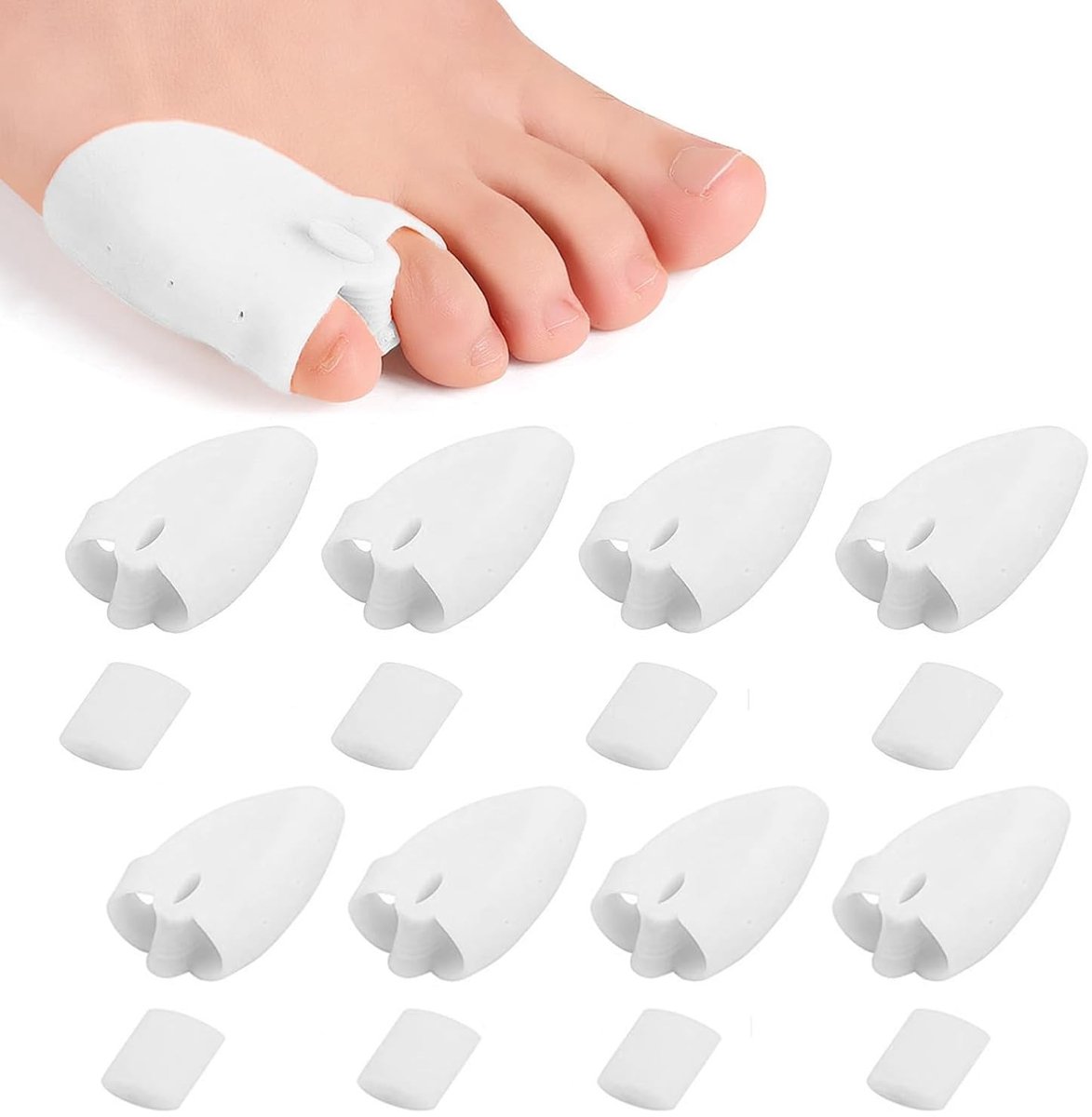 4 Stuks Silicone Tussenstukjes voor Tenen - Bescherming en Correctie voor Overlap Tenen, Vermindert Druk en Pijn, Ideaal voor Flip Flops