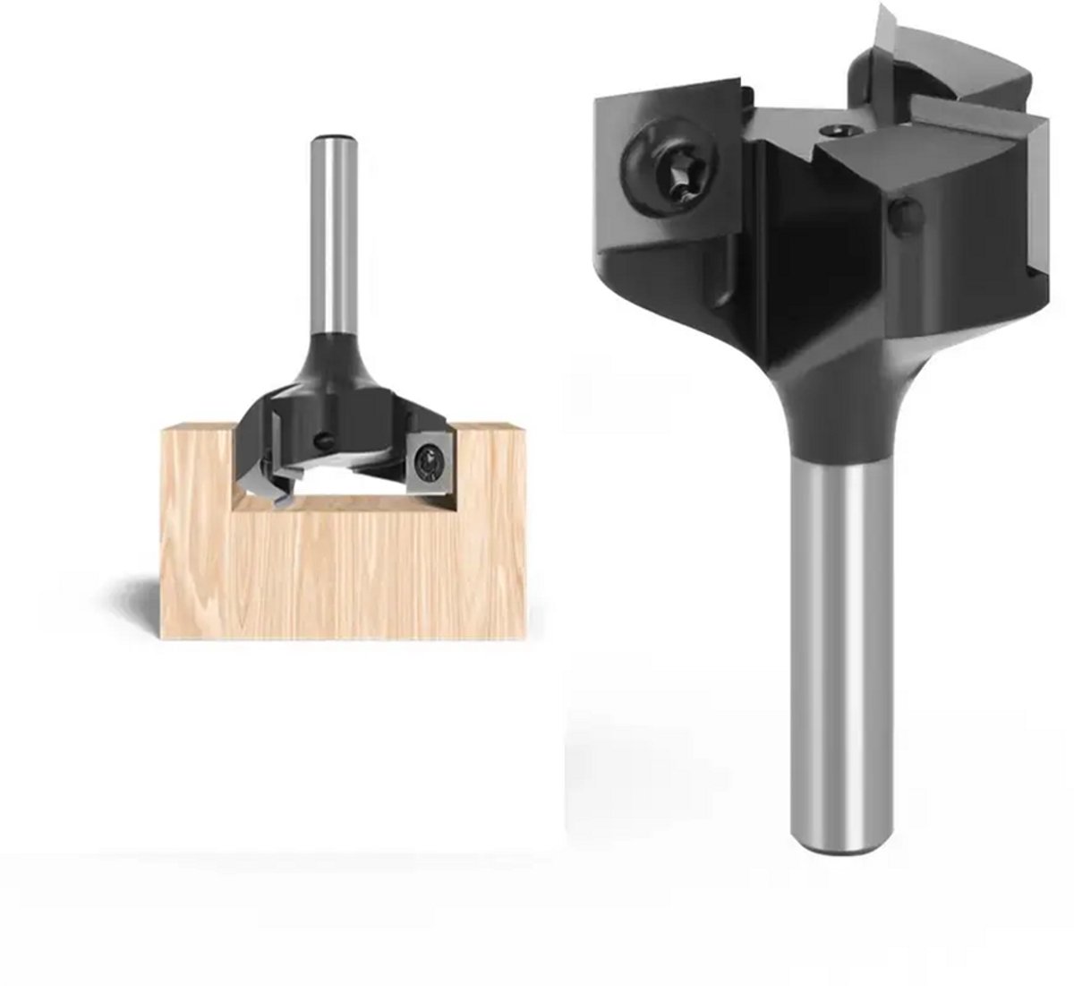 Driesnijdige vlakfrees voor houtbewerking - schachtdiameter 8 mm - Driesnijdige vlakfrees - schachtdiameter 8 mm - diameter 39 mm - lengte 61 mm - Zeer efficiënt houtbewerkingsgereedschap