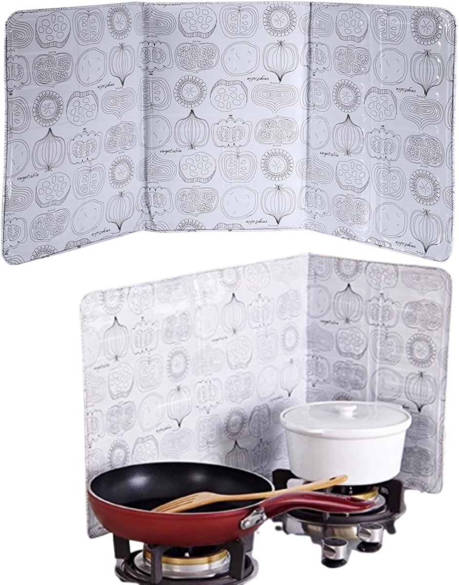 2-delige vetspetbescherming voor keuken, anti-spetter deksel voor frituurpan, spatbescherming en kookaccessoires