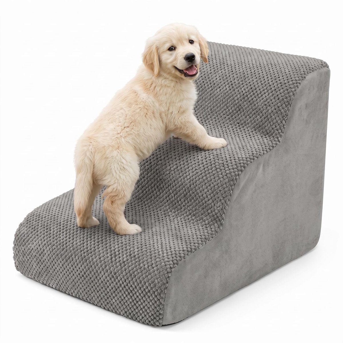 Famanu – Hondentrap met 3 treden, 60 x 40 x 40 cm, wasbare huisdierentrap van traagschuim, geschikt voor kleine en middelgrote honden en katten