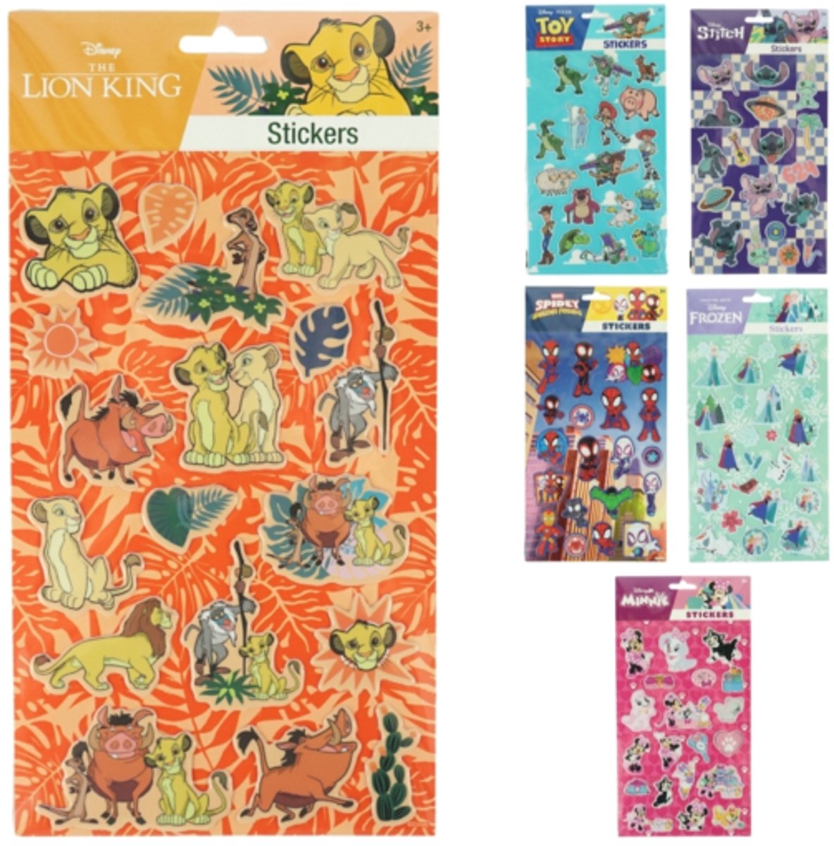 Puffy Stickers - stickers Minnie - Frozen - Lion King - Spidey - Stitch - Toy Story