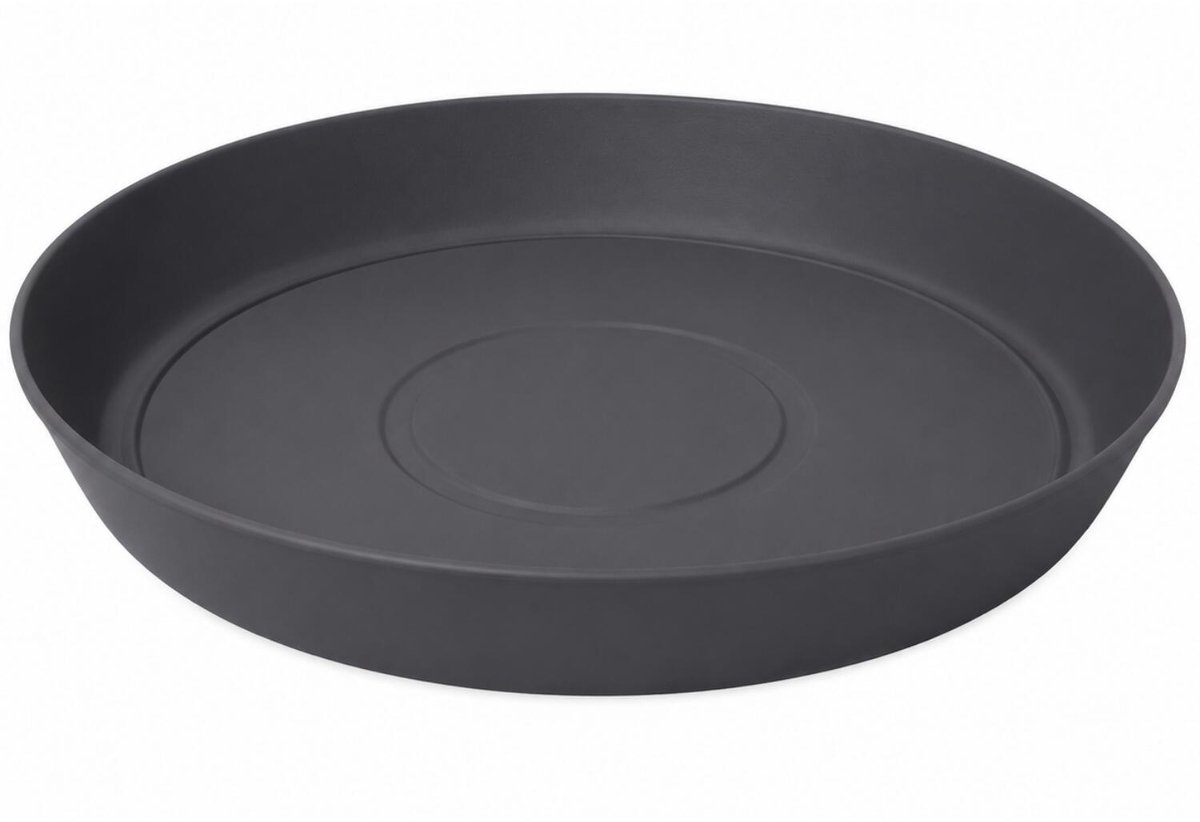 EDA Bloempot onderschaal Romeo - kunststof - antraciet - D17 x H2,6 cm - opvangschalen