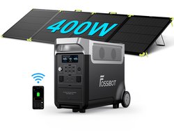 FOSSiBOT F3600 Pro Draagbare Powerstation 3840Wh 3600W LiFePO4, incl. SP400PRO zonnepaneel | Uitbreidbaar ECO-modus UPS <10ms Noodstroom Camper Camping