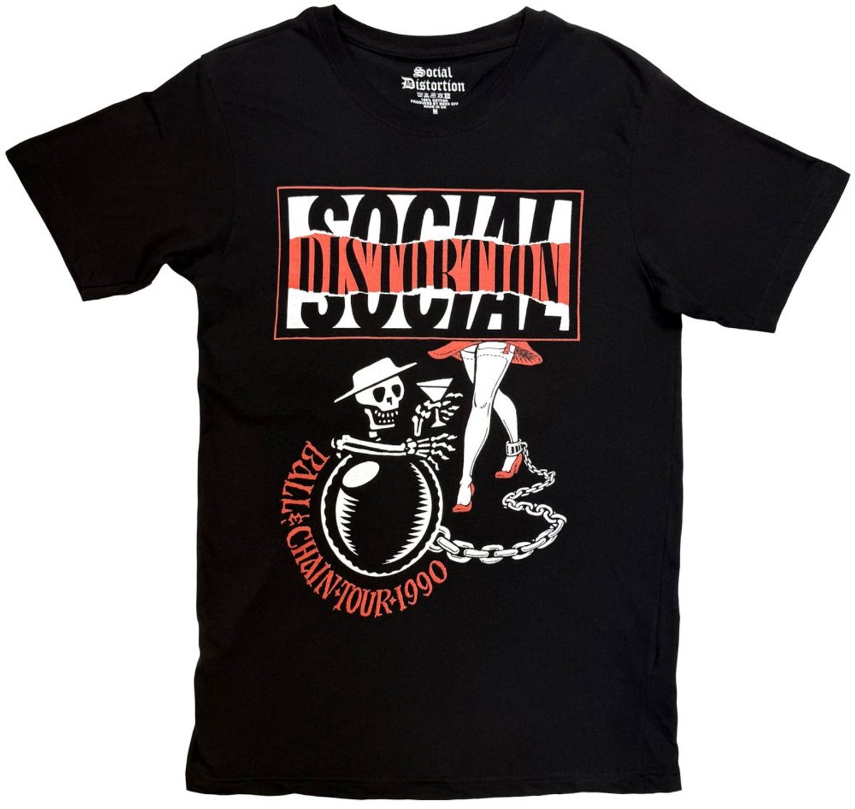 Social Distortion - Ball and Chain Heren Tshirt - L - Zwart