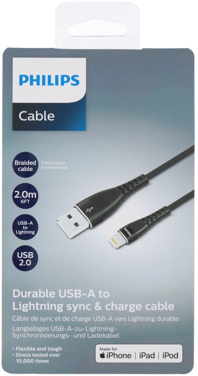 Philips Kabel USB naar lightning - 2 meter
