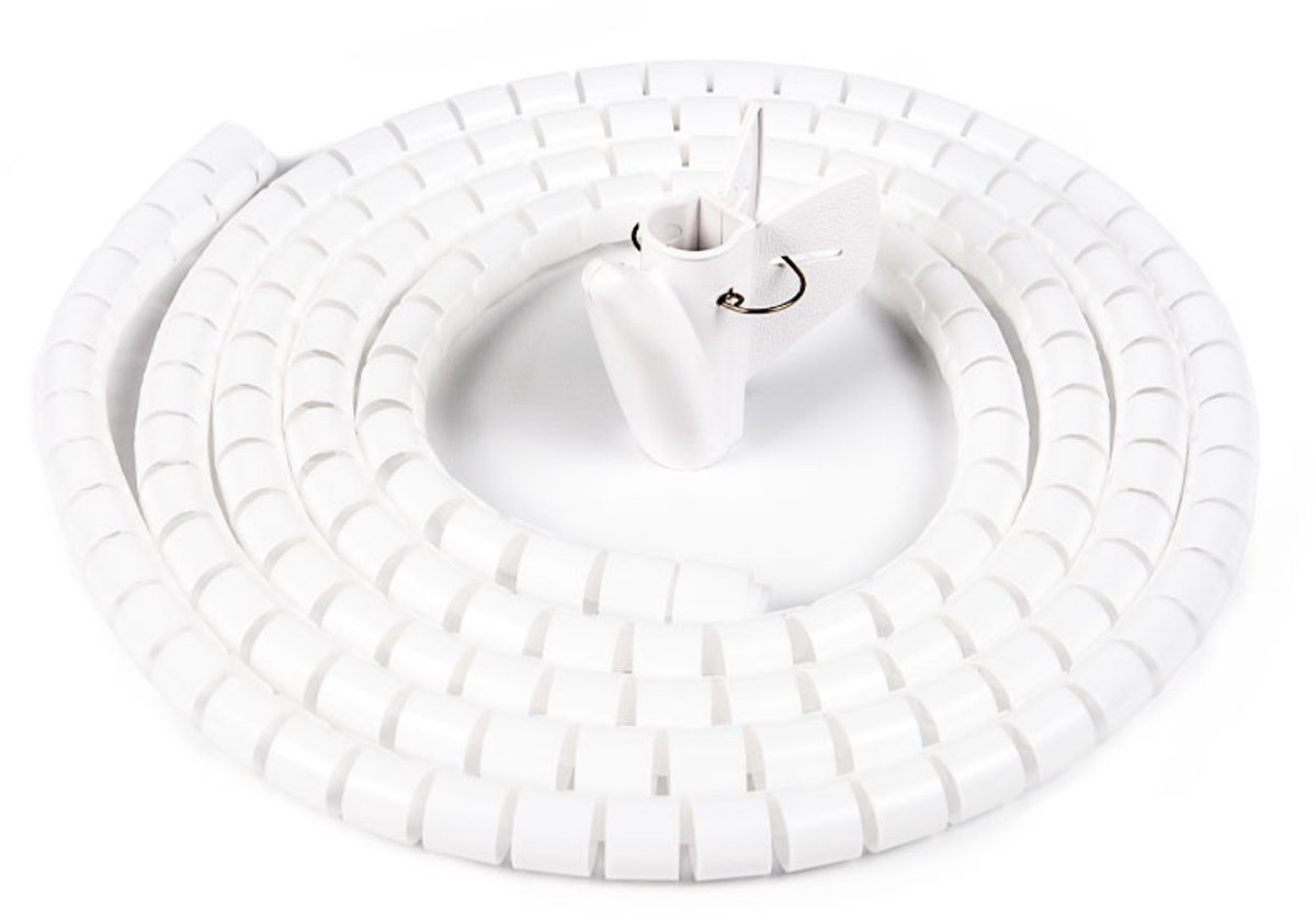 Rubbermagazijn - Kabelgeleider wit - Spiraalband - Cable sleeve - Lengte 3 meter - Diameter 25mm