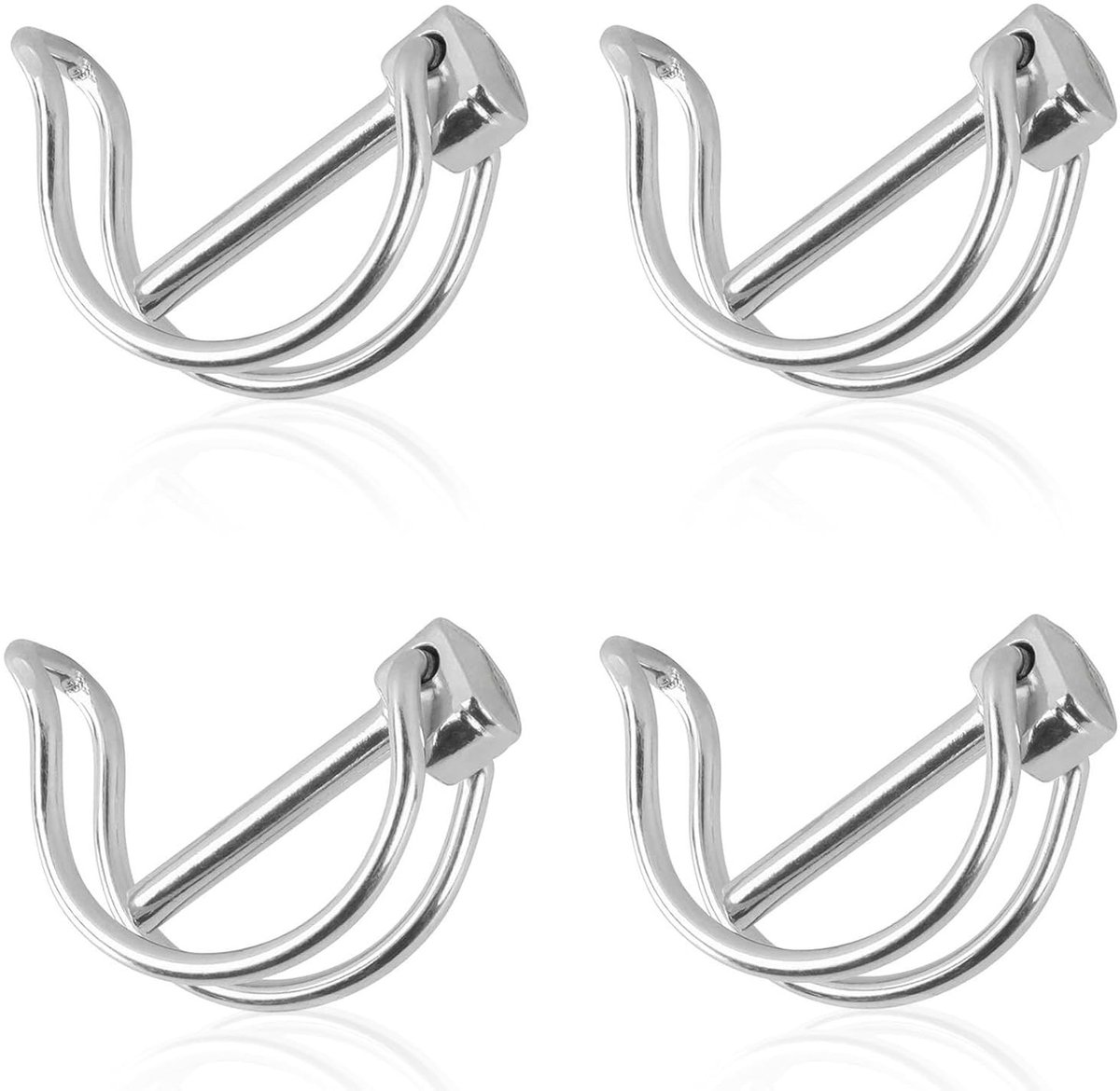 Set van 4 Beveiligingspennen 6 x 45mm met Snap Lock voor Tuin, Boerderij en Buitengebruik