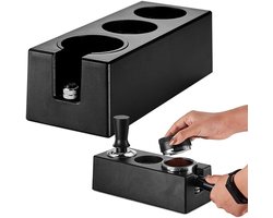 Tamper Station voor Espresso met 3 Openingen, Hoogte Verstelbaar, ABS Materiaal, Ideaal voor Koffie en Tamping Accessoires