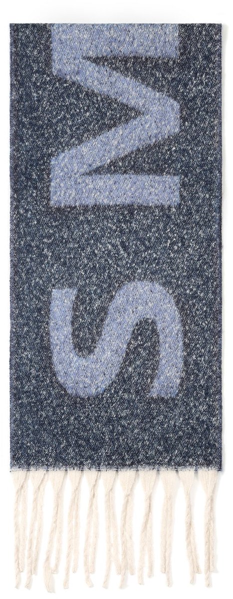 Wintersjaals met lettermotief, eenvoudig, polyester, dagelijkse accessoires - Blauw
