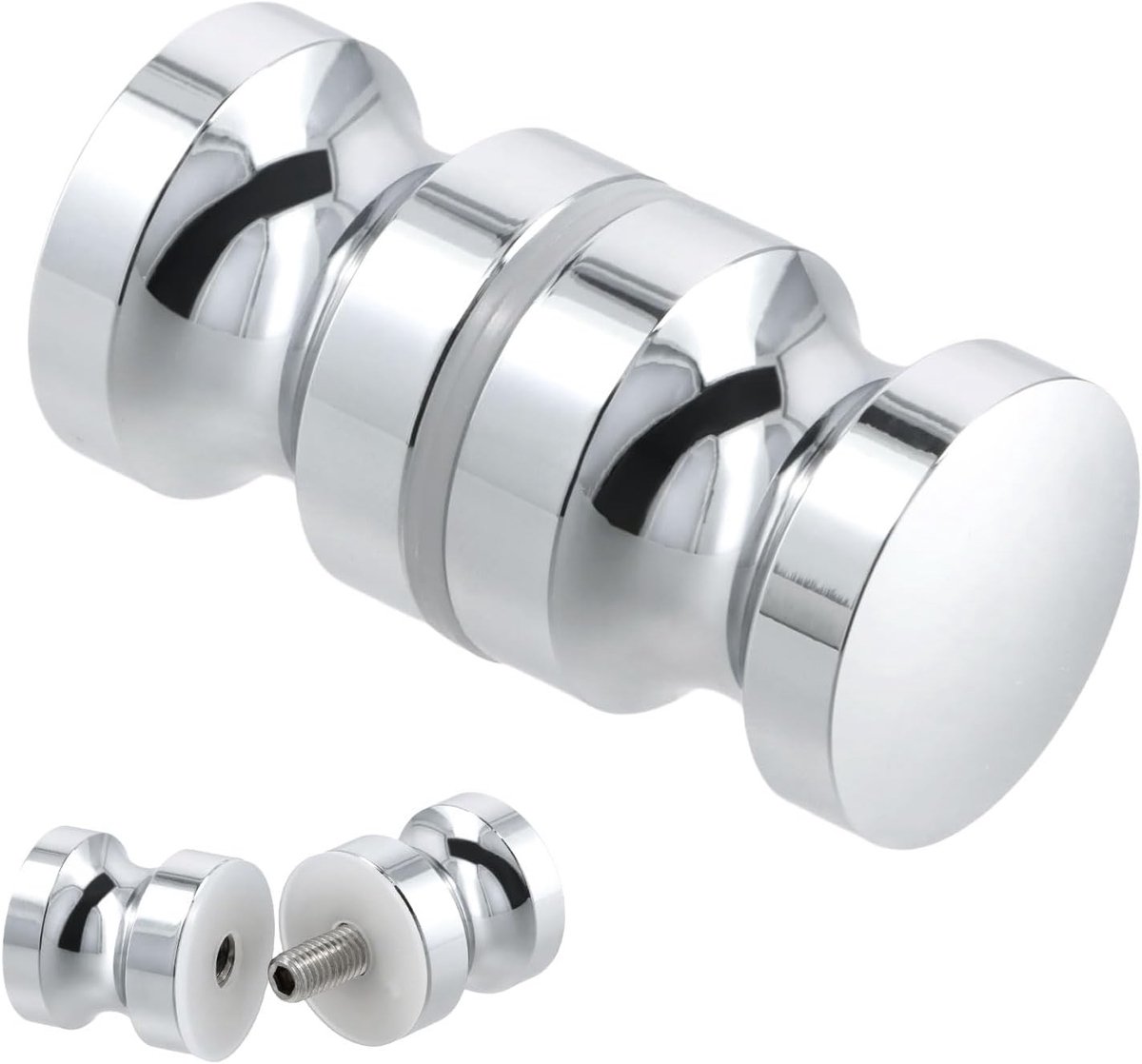 Dubbelzijdige Aluminium Shower Door Knop - Verchroomde Douchedeur Handgrepen voor Badkamer, Keuken en Kantoor (30mm)