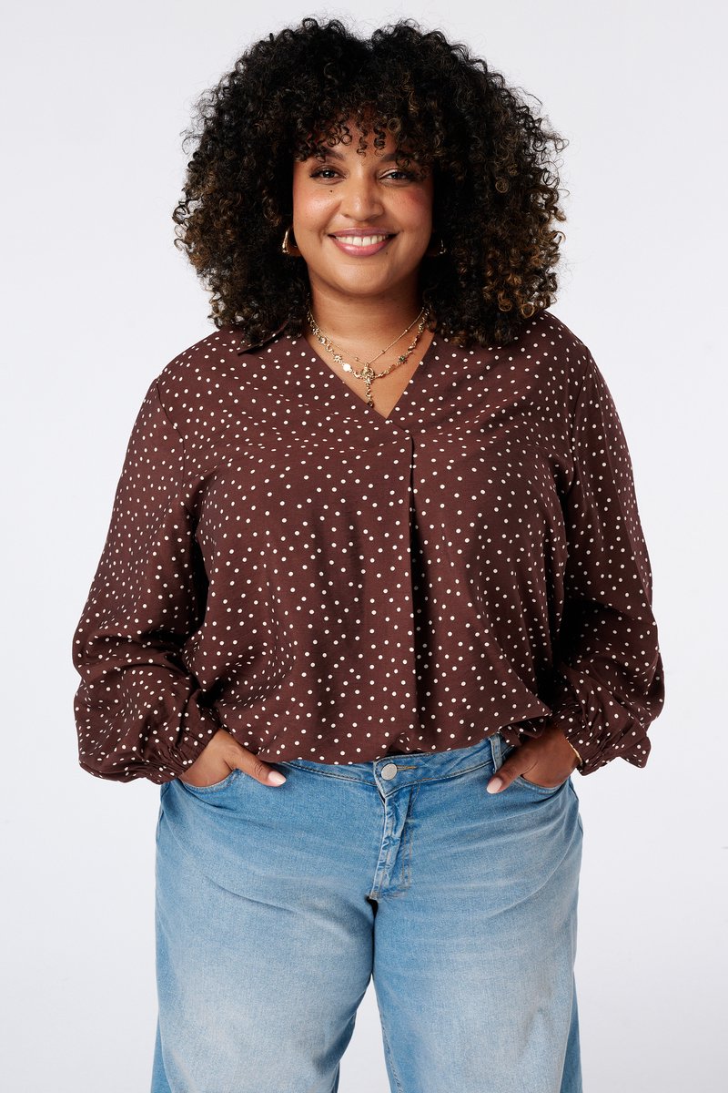 MS Mode Blouse Blouse met polka dot