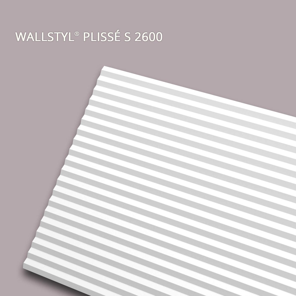 3d muurpaneel NMC PLISSÉ S 2600 WALLSTYL Noel Marquet Muurbekleding Akoestisch paneel Decorative element Wandlijst Lijstwerk Sierlijst modern design wit 2,6 m