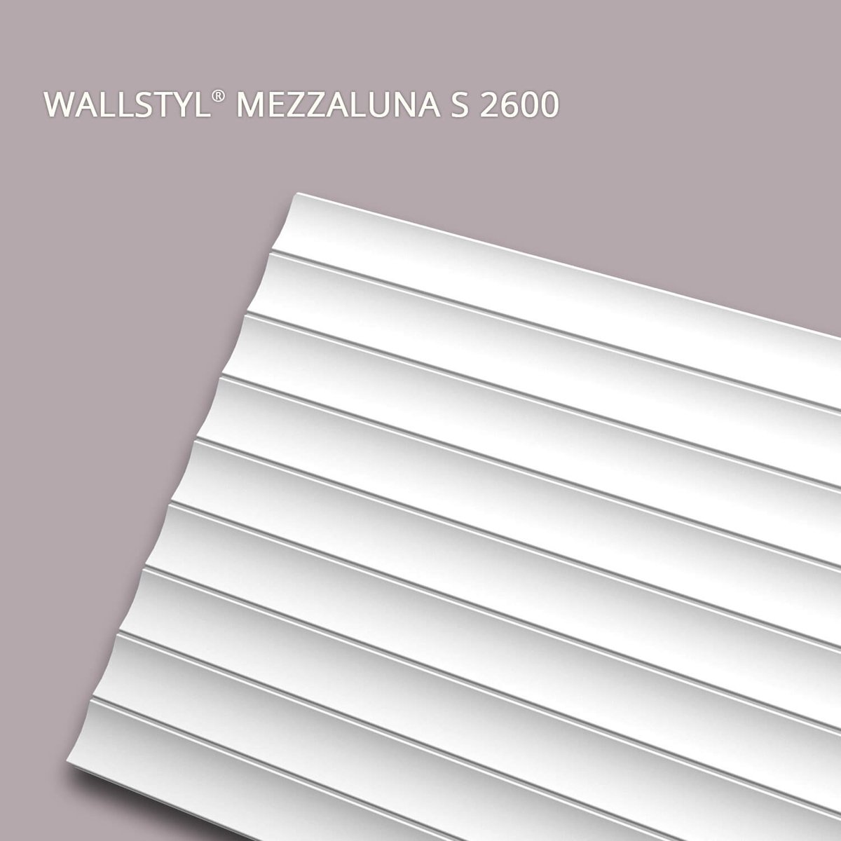 3d muurpaneel NMC MEZZALUNA S 2600 WALLSTYL Noel Marquet Muurbekleding Akoestisch paneel Decorative element Wandlijst Lijstwerk Sierlijst modern design wit 2,6 m