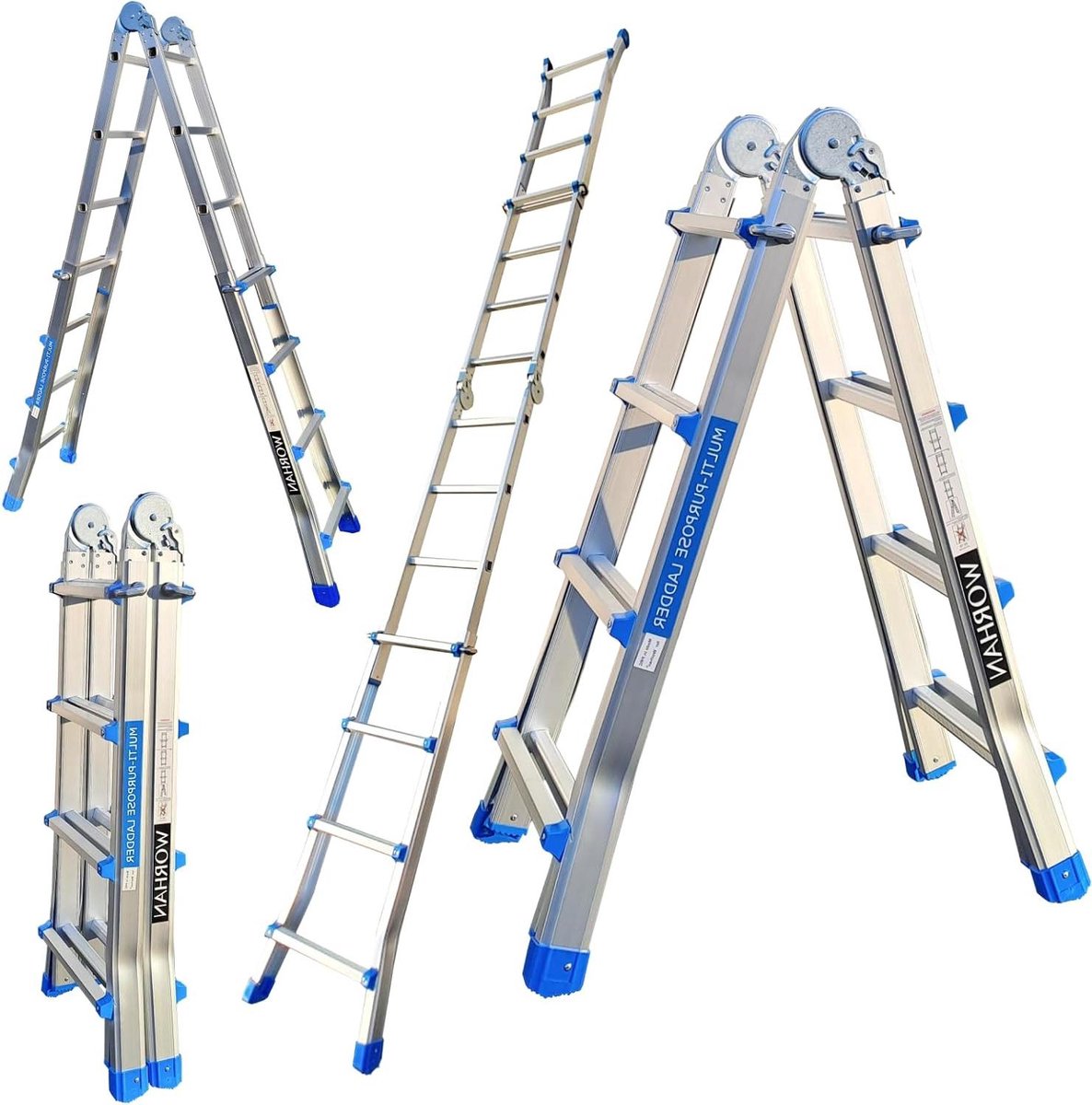 Telescopische Ladder - Uitschuifbare Ladder - Veilig Klussen - Multifunctioneel Aluminium - 414 cm - Aluminium