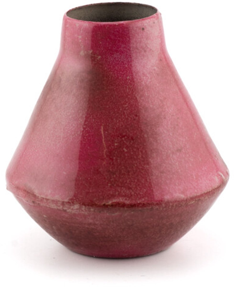 Metalen vaasje roze