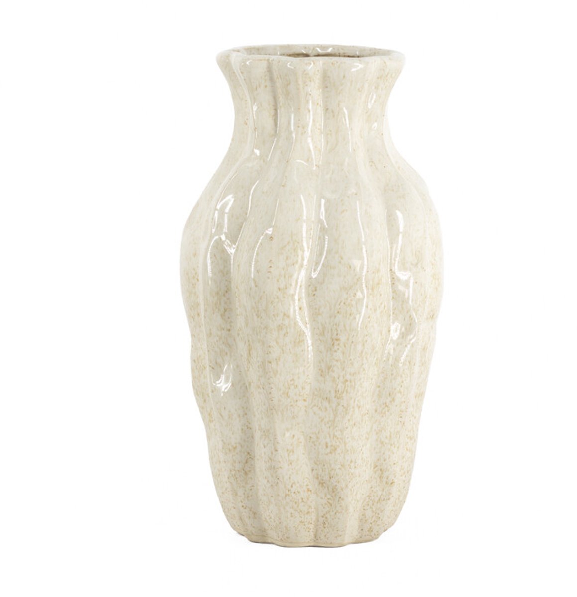 Aardewerk vaas Trunk S beige