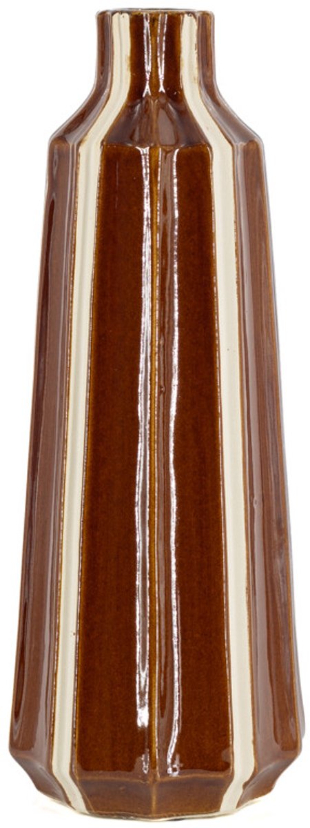 Aardewerk vaas Strea L bruin beige