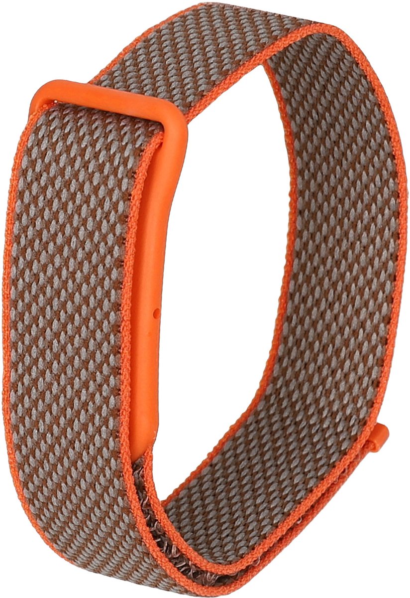 kwmobile nylon bandje voor smartwatch - geschikt voor Google Fitbit Air - - Polsbandje in bruin / oranje