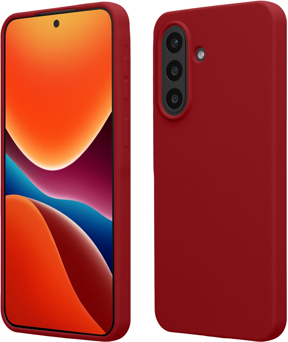 kwmobile telefoonhoesje geschikt voor Samsung Galaxy A57 5G - Hoesje met siliconen coating - Smartphone case in rabarber rood