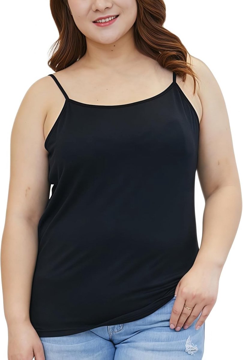 Grote maat dames tanktop, ademende mouwloze camisole met elastische bandjes, ideaal voor de zomer en casual outfits