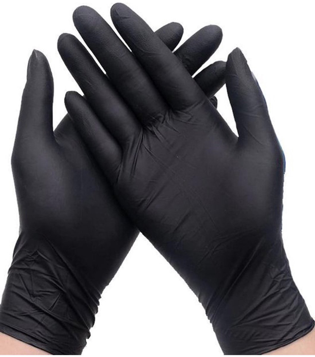 Zwarte chirurgische latex handschoenen 100 stuks small