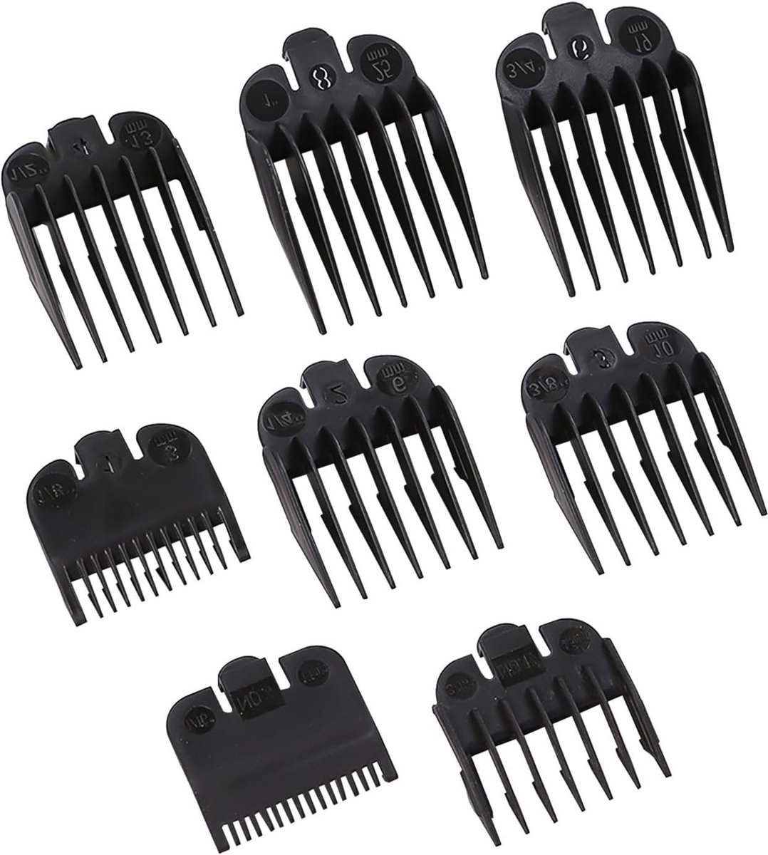 8-delige Trimmer Accessoires Set voor Hairschneidemaschine - Kappersbeschermers en Kam Set van 1,5mm tot 25mm voor Precisie en Stijl