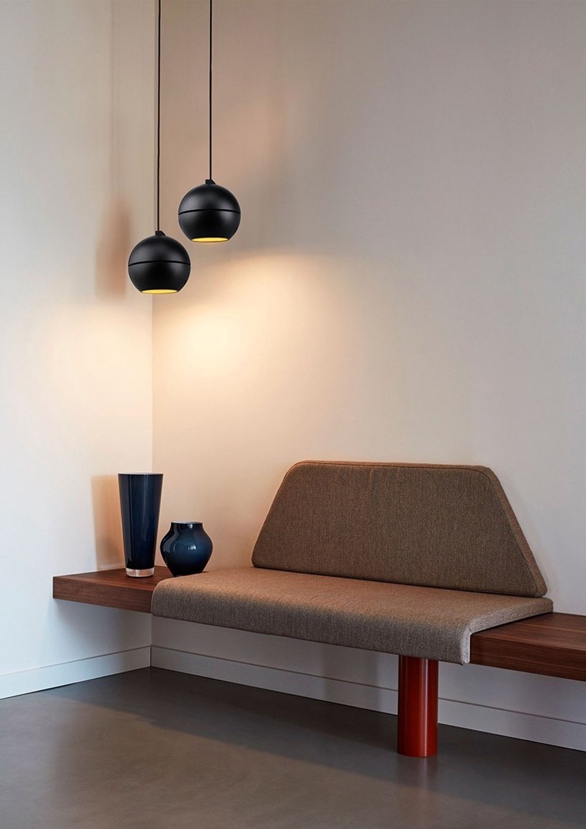 Orbit LED hanglamp van Fantasia, 6 of 9 watt, 905 lumen, 2700K warm wit, dimbaar, zwart aluminium