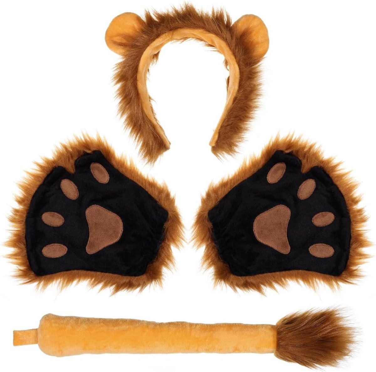 Leeuwenkostuum met Oren, Staart en Pootjes - Fantasiekleding voor Halloween en Cosplay voor Kinderen en Volwassenen