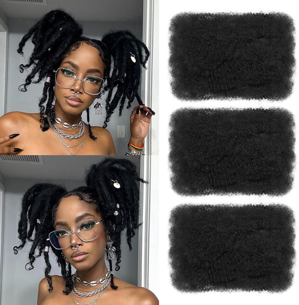 XIIMENALU Afro Kinky Curly Braiding Bulk Hair For Mini Twists Afro Kinkys Bulk Synthetic Hair Cuban Twist Hair Soft - ShopVlot