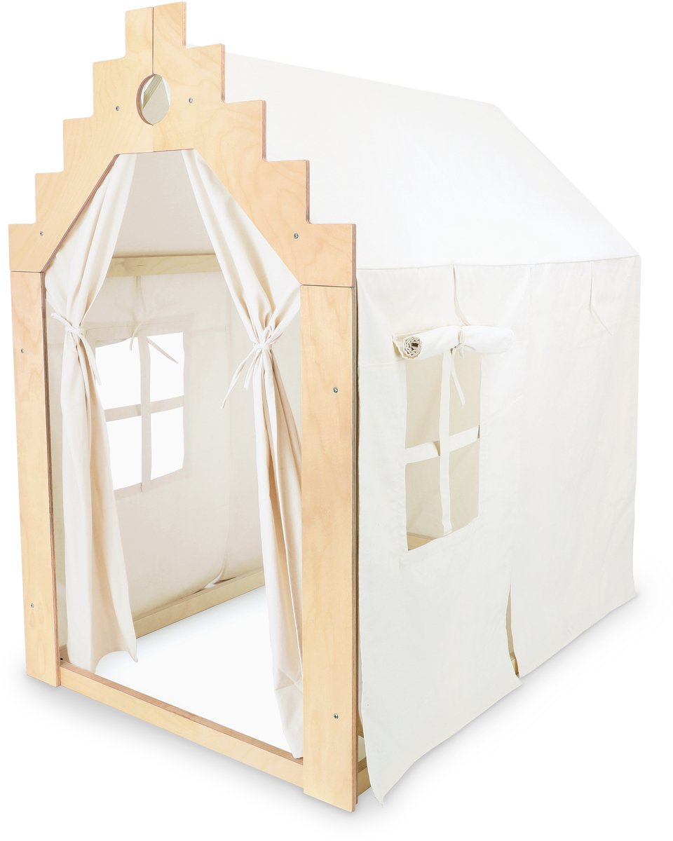 Kinderfeets speelhuisje Amsterdam houten binnen speeltent voor kinderen.