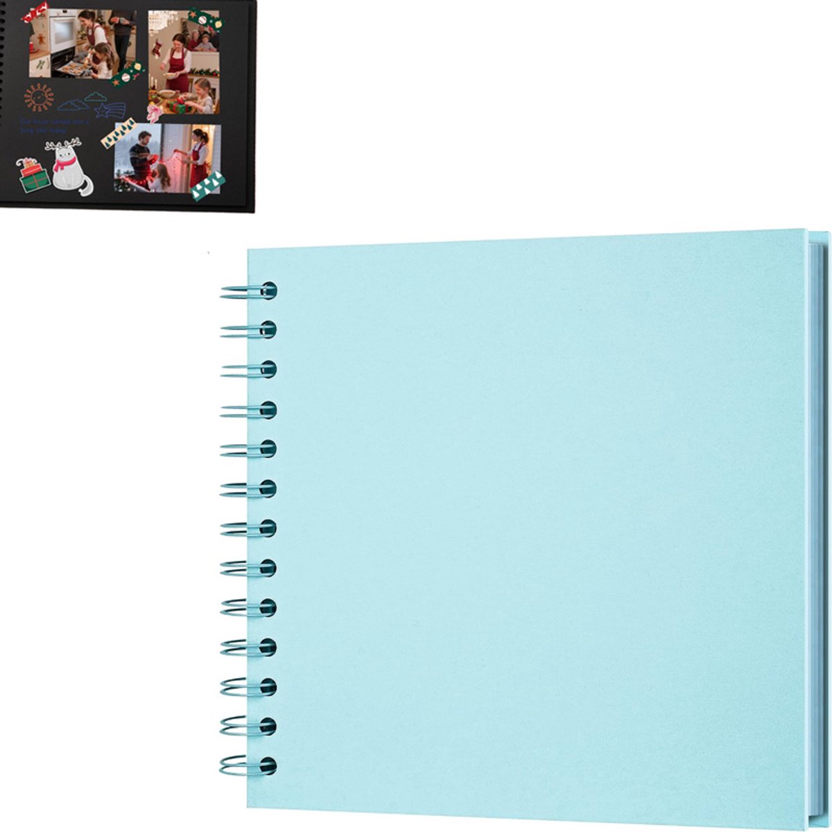 Fotoalbum- Fotoboek-Scrapbook- fotoalbum plakalbum-fotoalbum baby-Foto-Opberger - 8 inch-Scrapbooking Boek -20 pagina's, 40 pagina's -Scrapbook - Plakboek-DIY Fotoalbum-DIY Scrapbook Album-voor reizen, vakanties en afstuderen-Lichtblauw